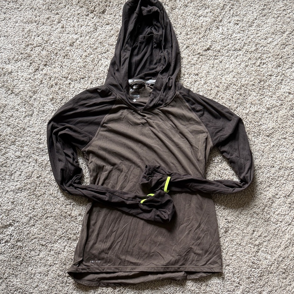 Nike Black and Gray Women's Hoodie